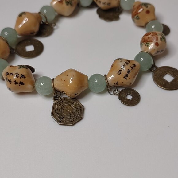8 Inch Faux Coin Stretch Bracelet - Picture 5 of 10